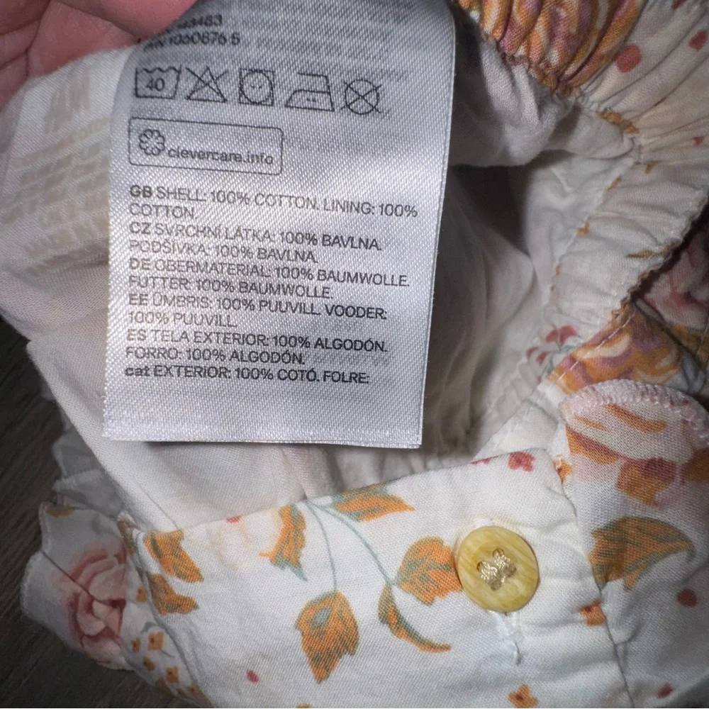 H&M Floral Baby Romper with Ruffle Straps